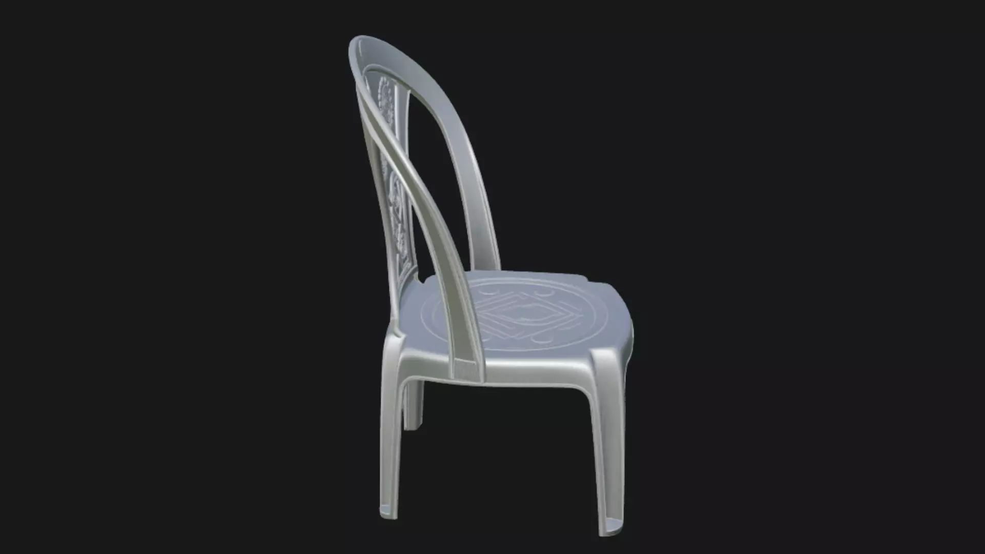 Plastic chair 3d model 3D model_2