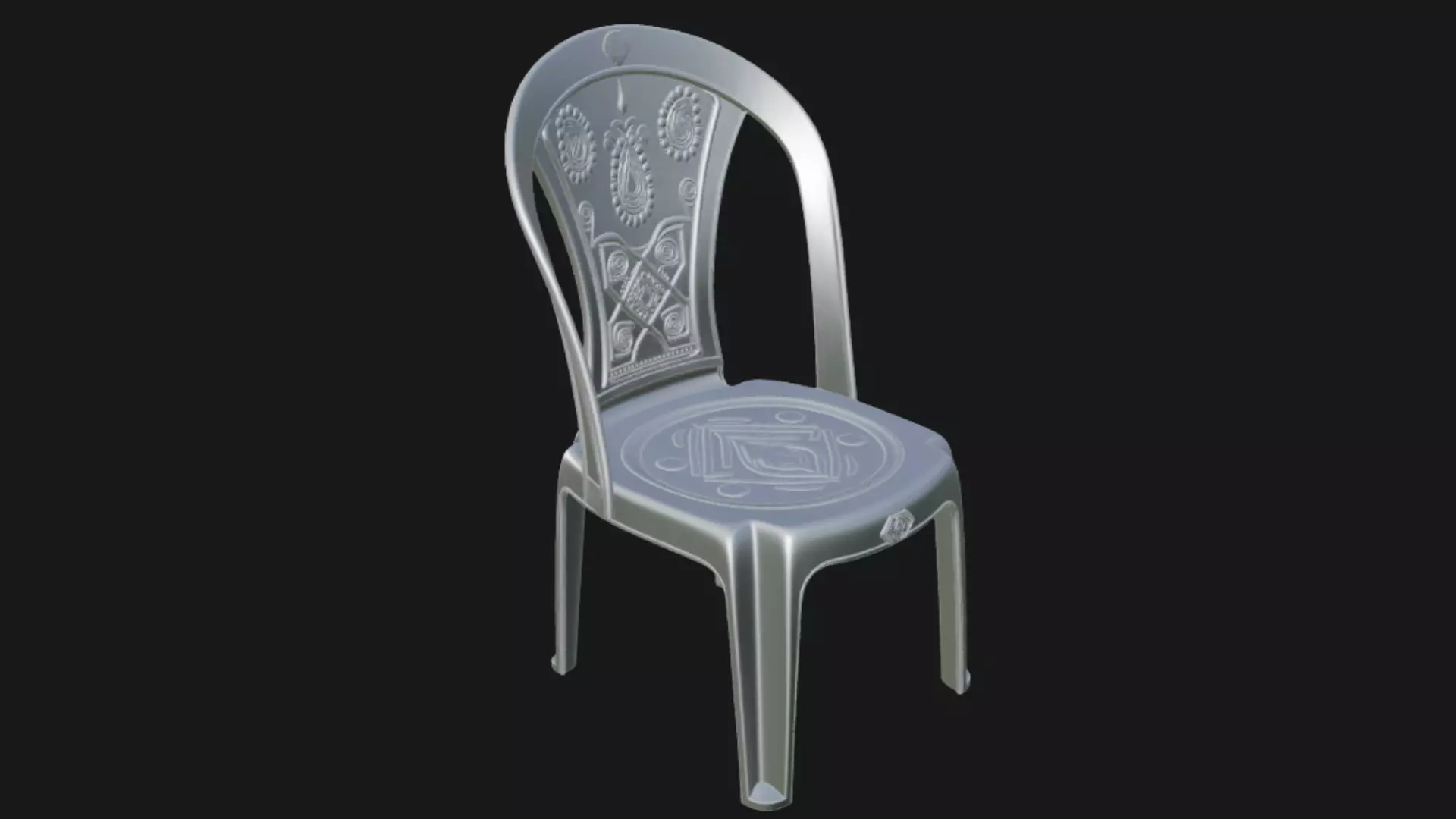 Plastic chair 3d model 3D model_5