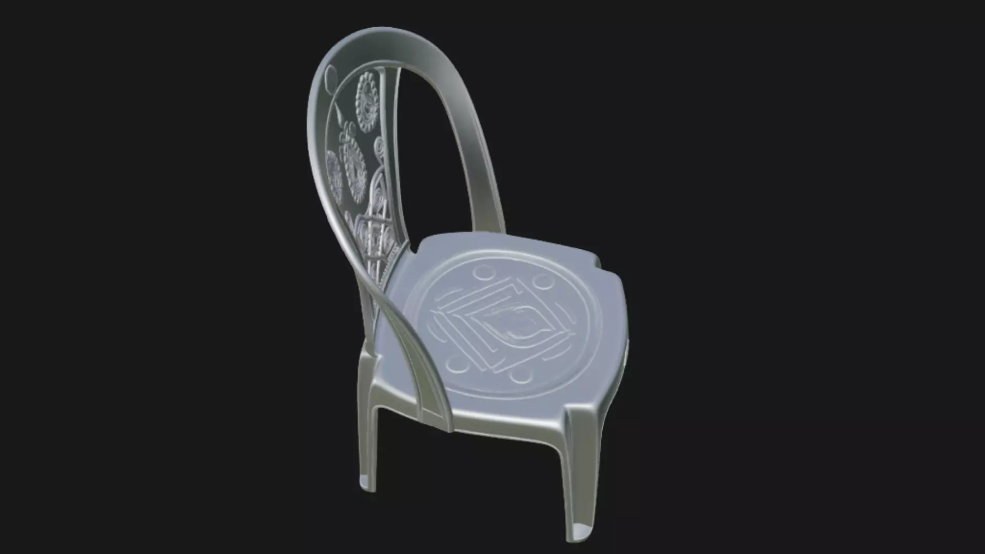 Plastic chair 3d model 3D model_4