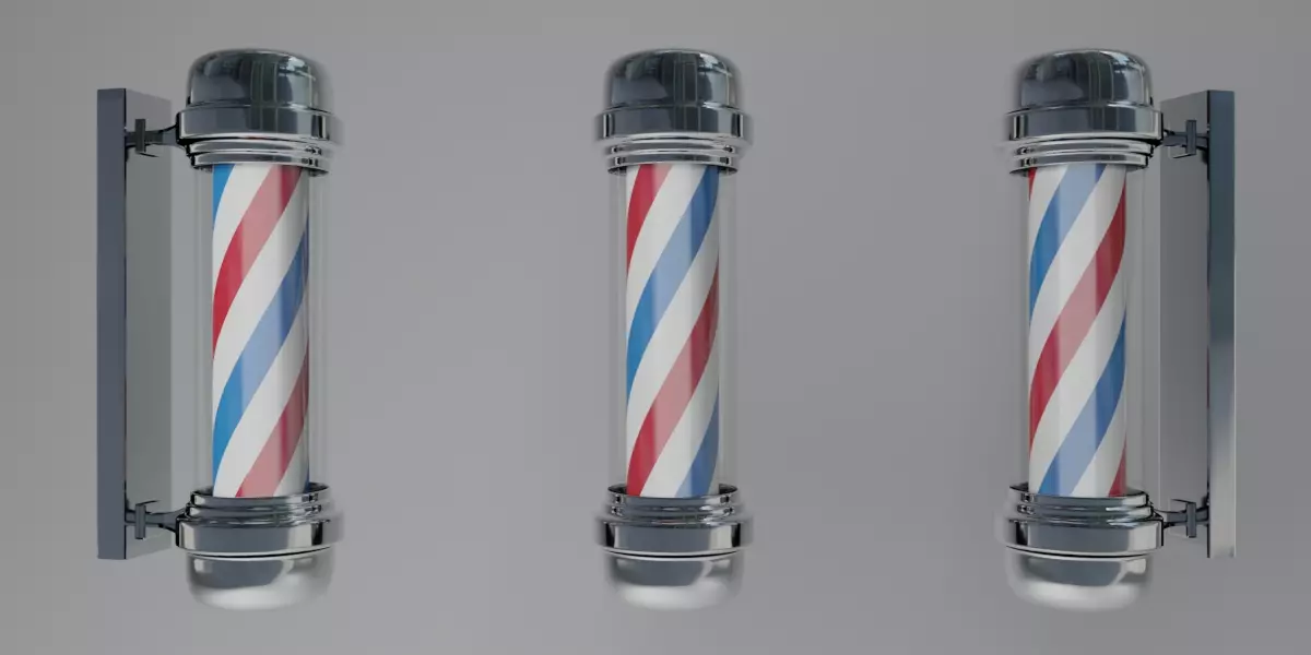 barber pole Free low-poly 3D model_1