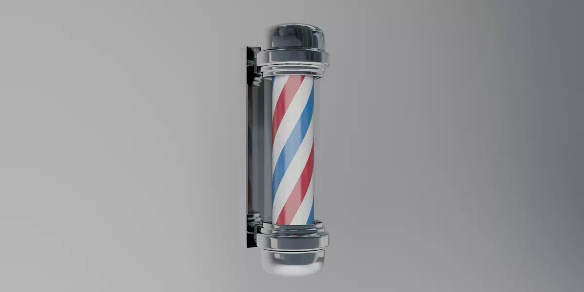 barber pole Free low-poly 3D model_5