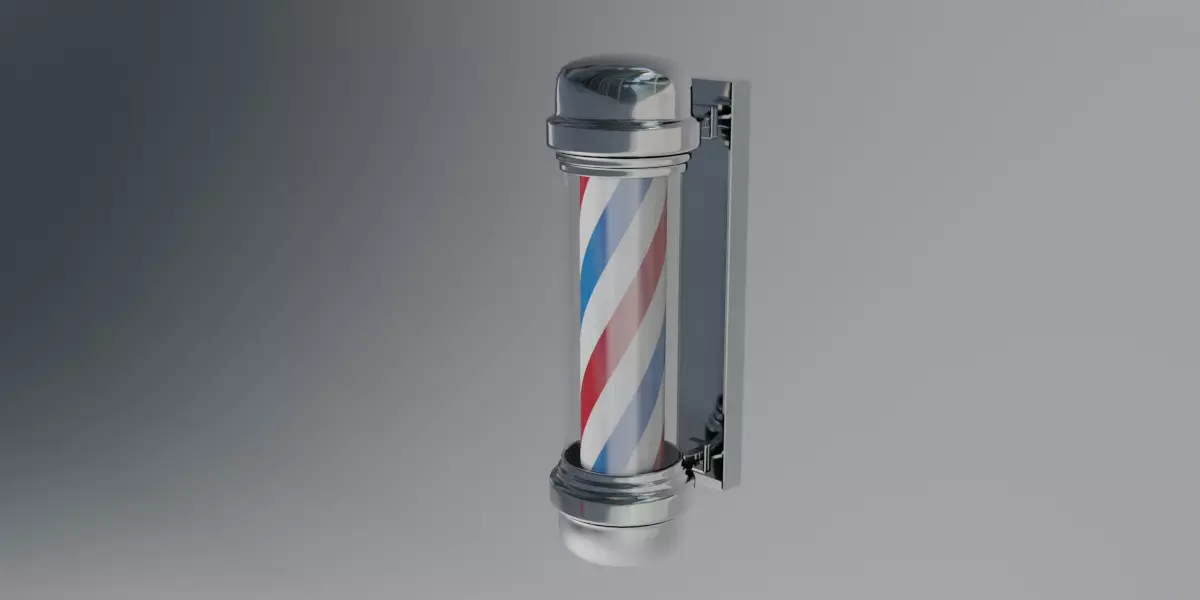 barber pole Free low-poly 3D model_7