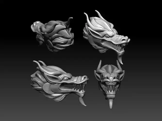 Chinese Dragon head 3d model