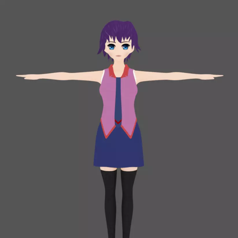 Anime Female 11 - Read Description Low-poly 3D model_7