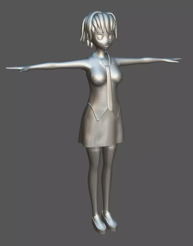 Anime Female 11 - Read Description Low-poly 3D model_8