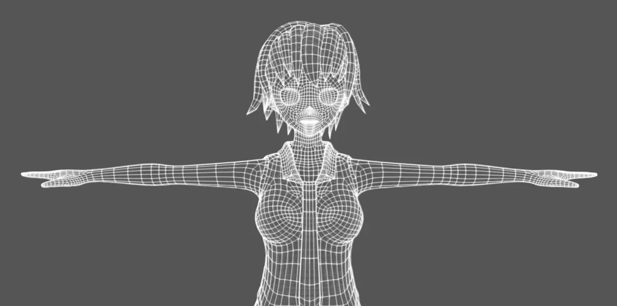 Anime Female 11 - Read Description Low-poly 3D model_10