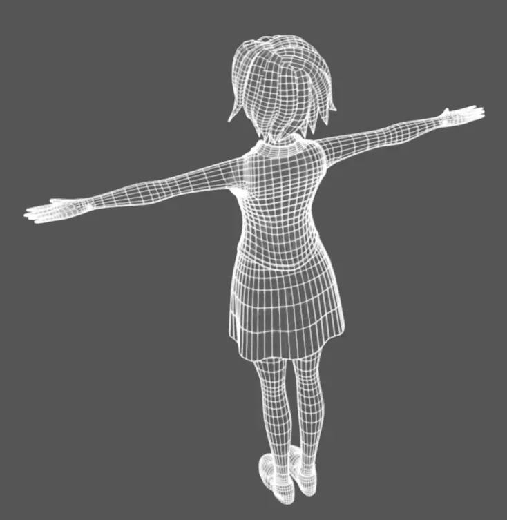 Anime Female 11 - Read Description Low-poly 3D model_11