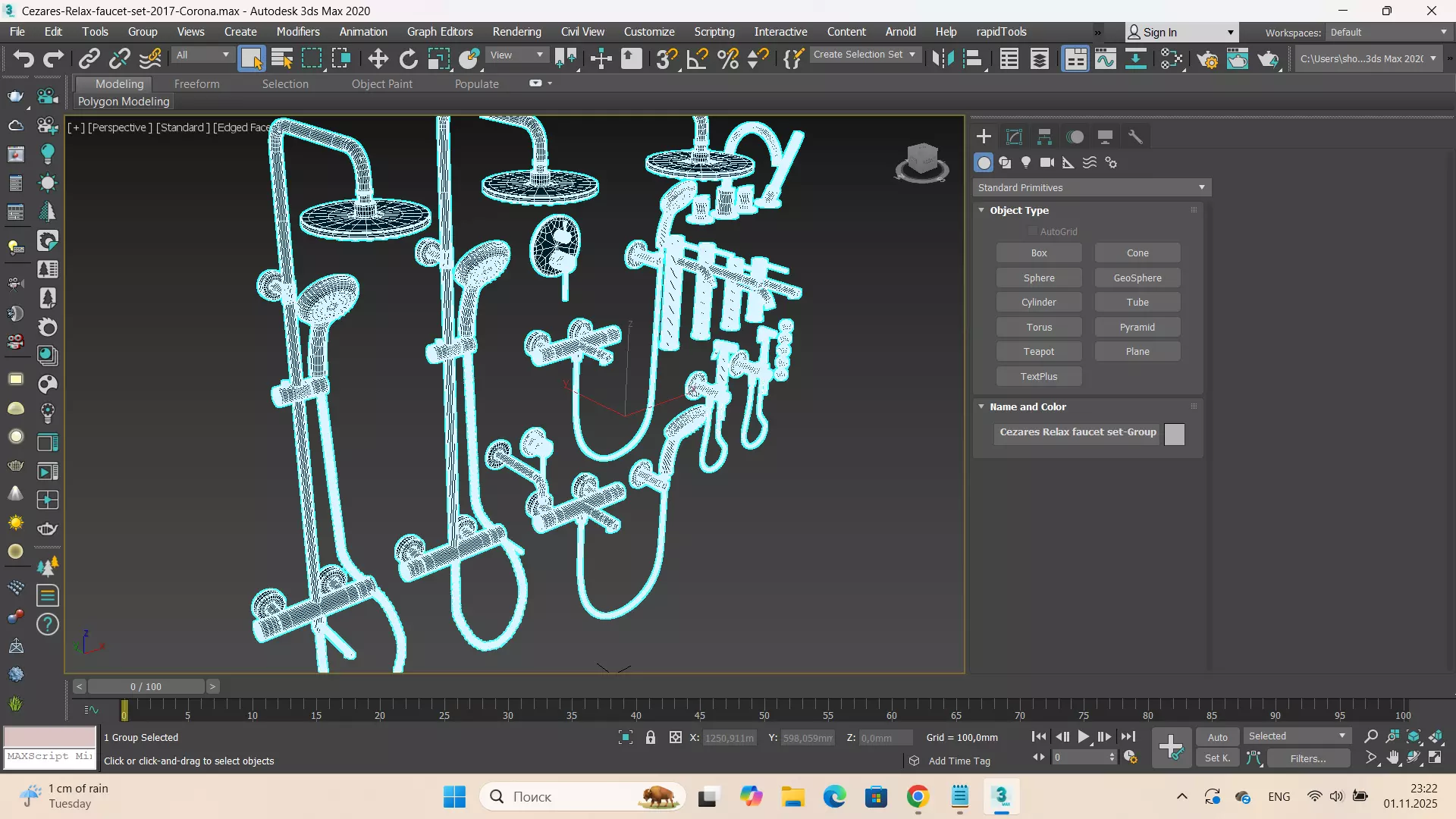 Cezares Relax faucet set 3D model_8
