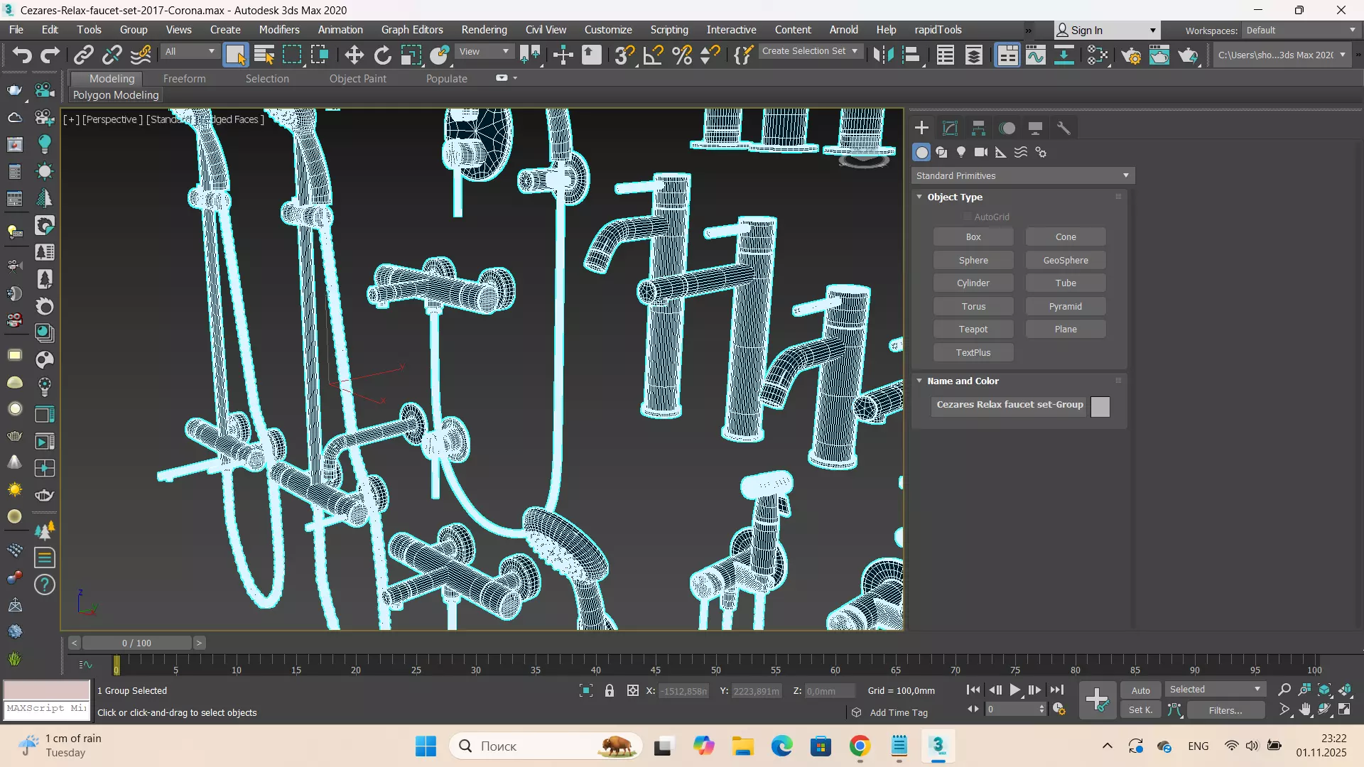 Cezares Relax faucet set 3D model_9