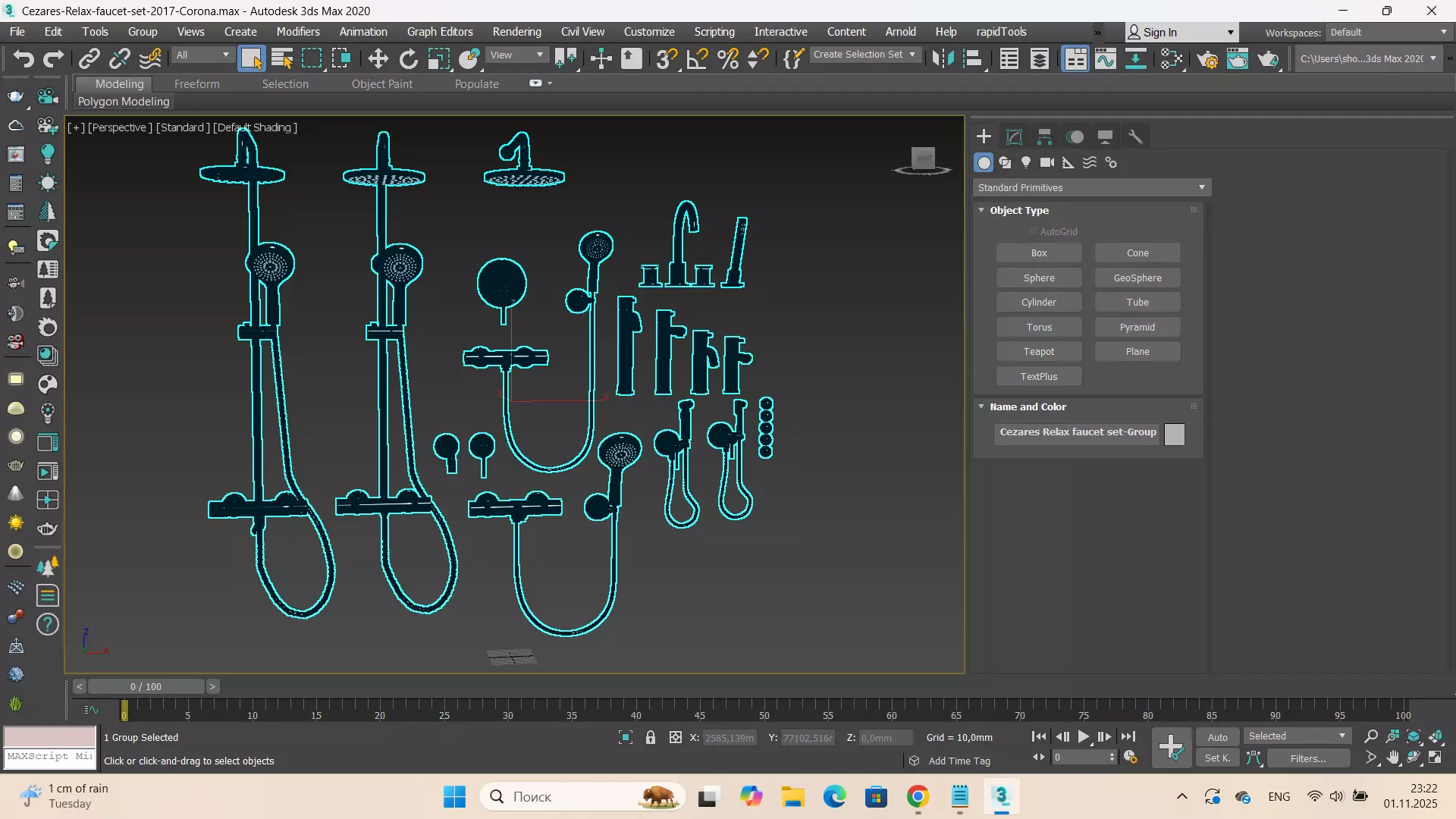 Cezares Relax faucet set 3D model_7