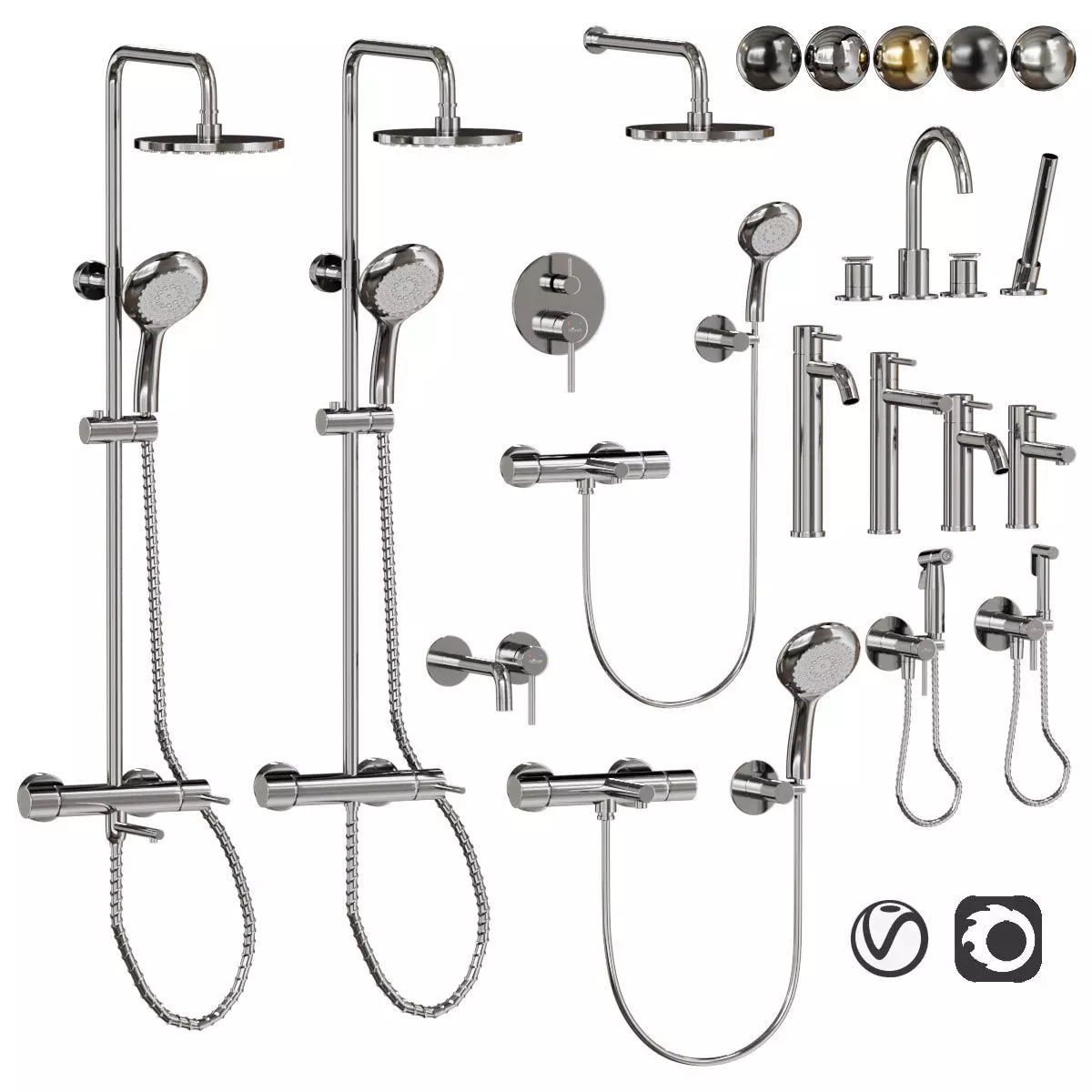 Cezares Relax faucet set 3D model_0