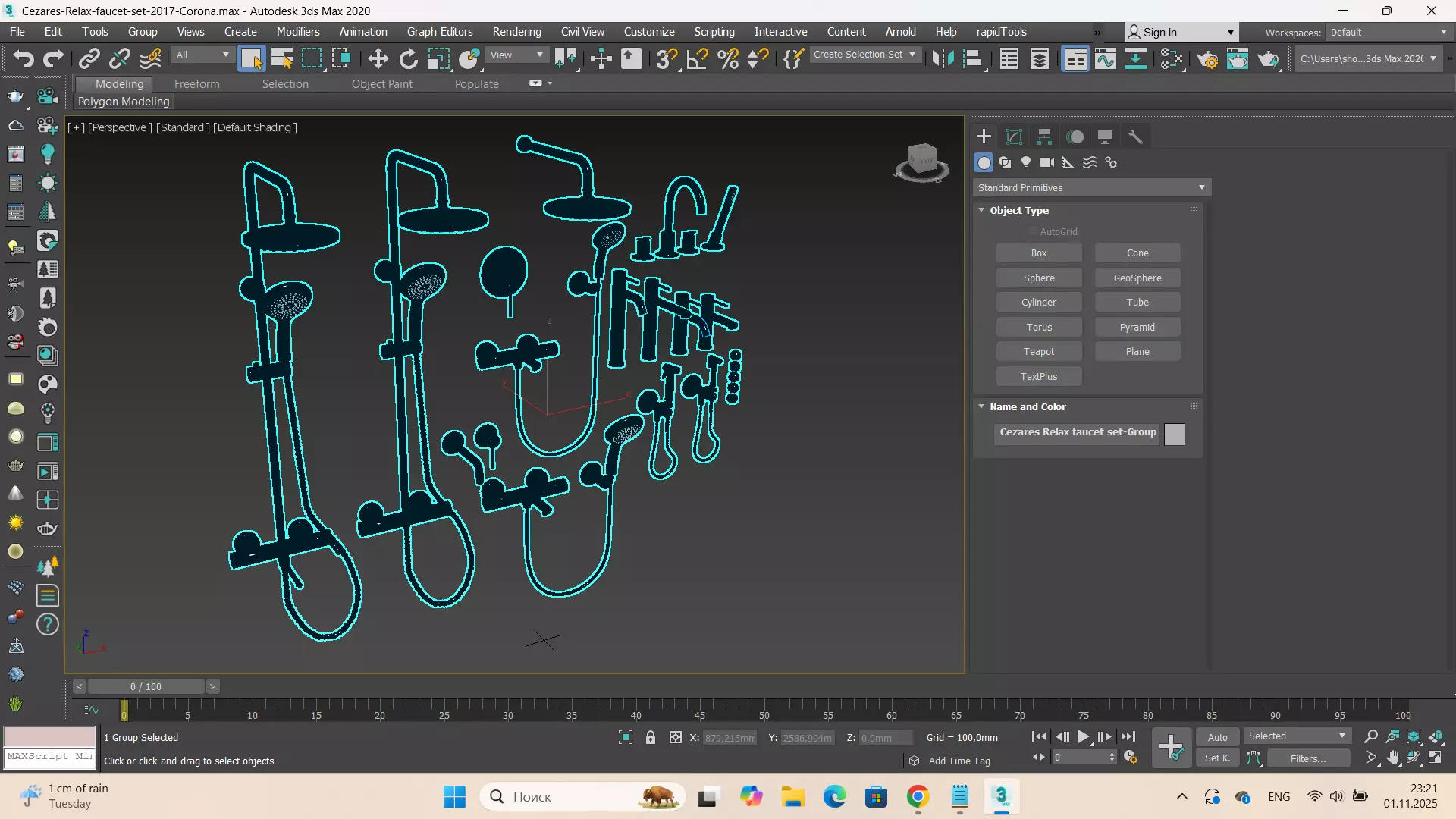 Cezares Relax faucet set 3D model_11
