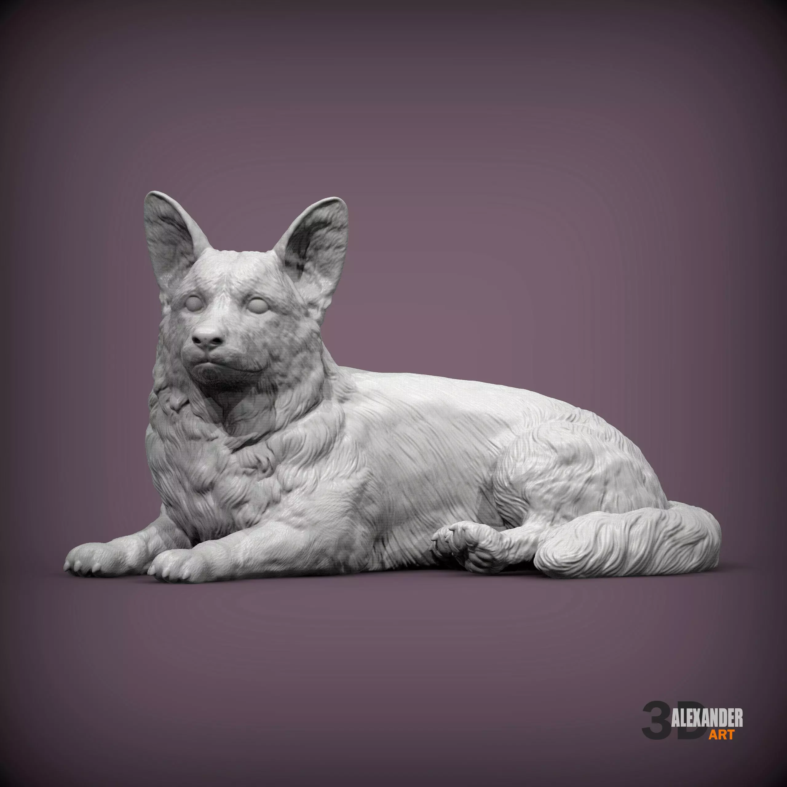 Cardigan Corgi Is Lying Down 3D print model