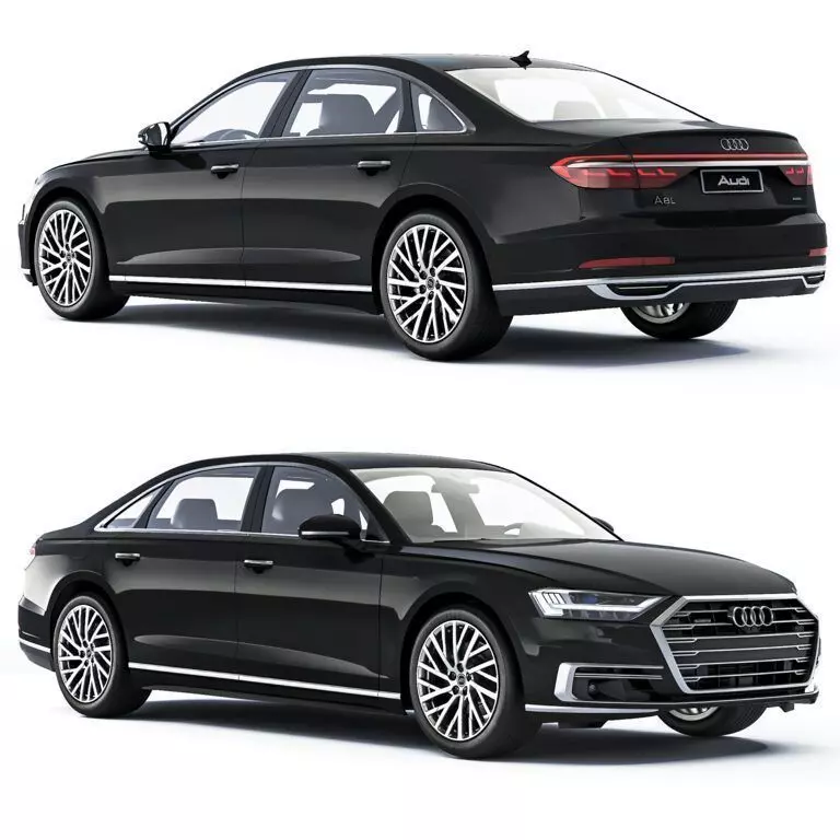 Audi A8 Luxury Sedan Black 3D Model Low-poly 3D model_0