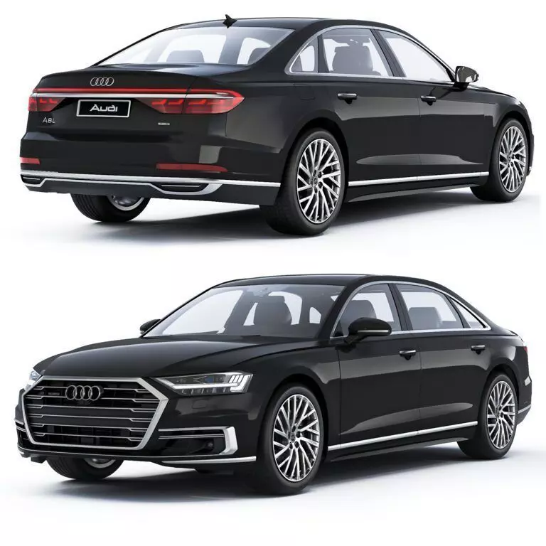 Audi A8 Luxury Sedan Black 3D Model Low-poly 3D model_2