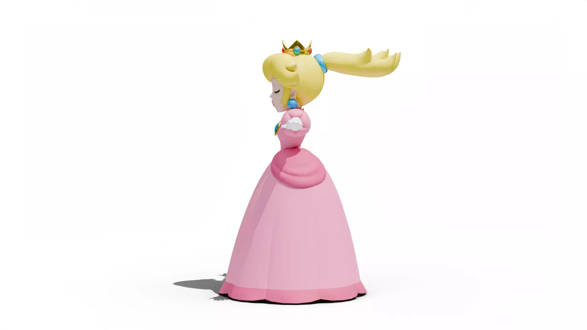 Princess Peach - Mario Low-poly 3D model_4