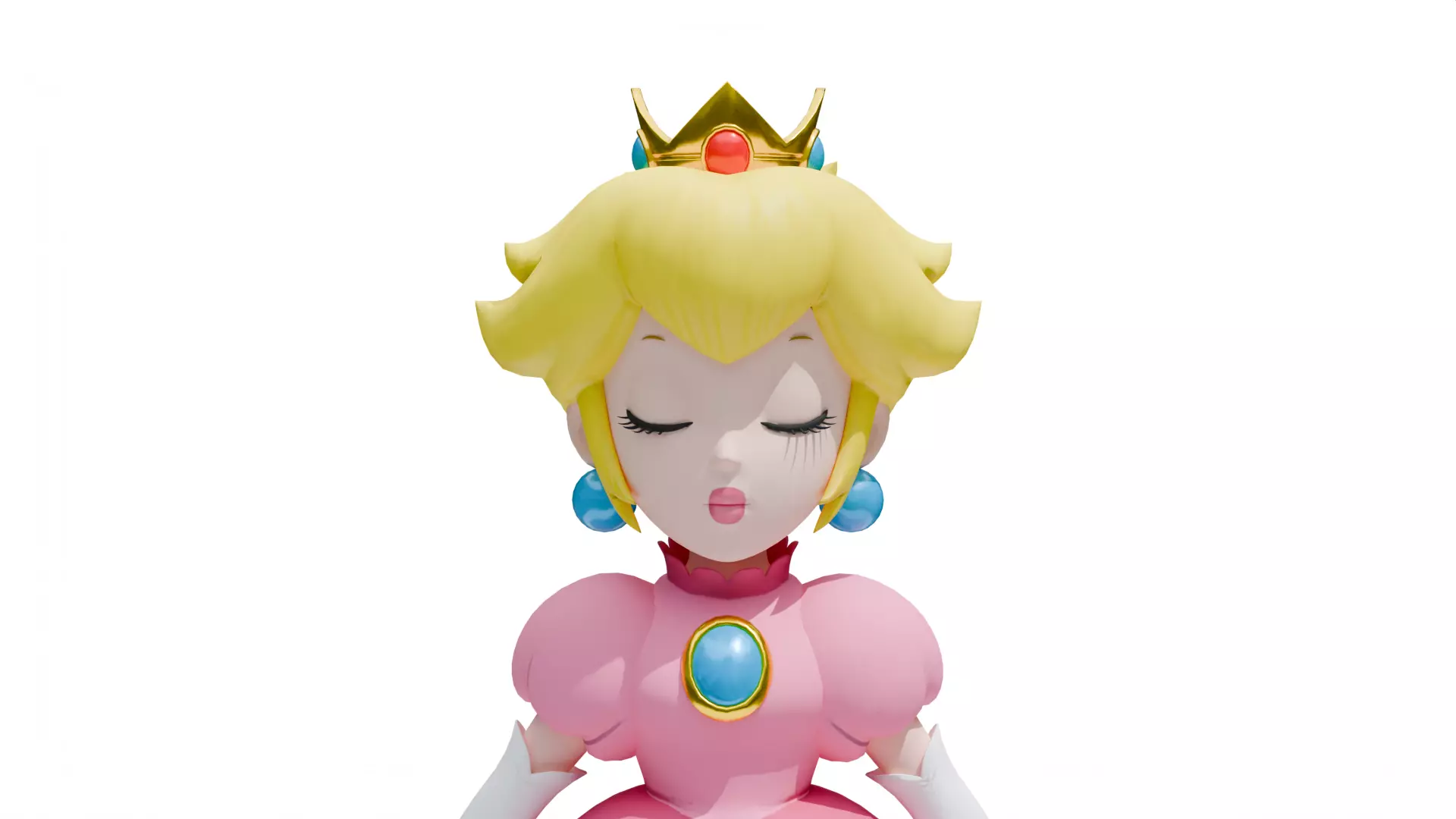 Princess Peach - Mario Low-poly 3D model_0