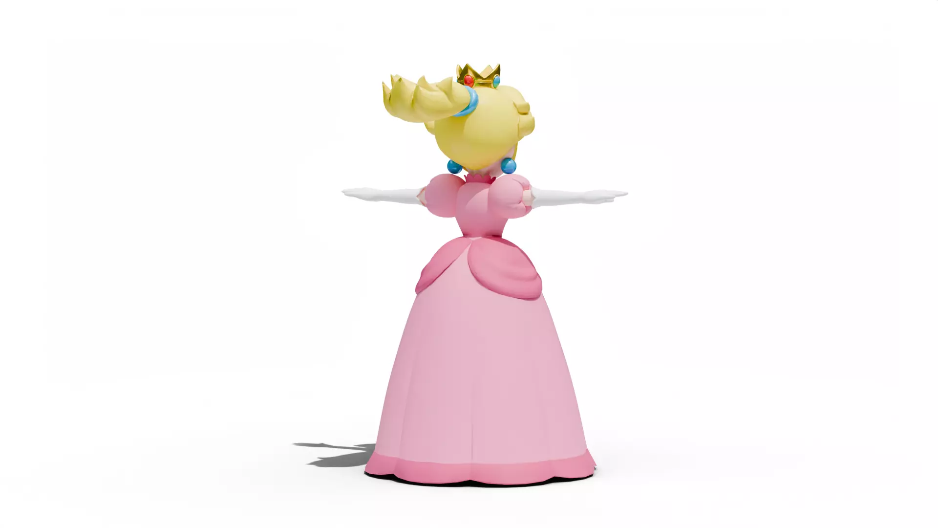 Princess Peach - Mario Low-poly 3D model_3