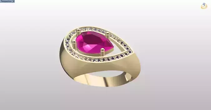 stylish pear cut ring