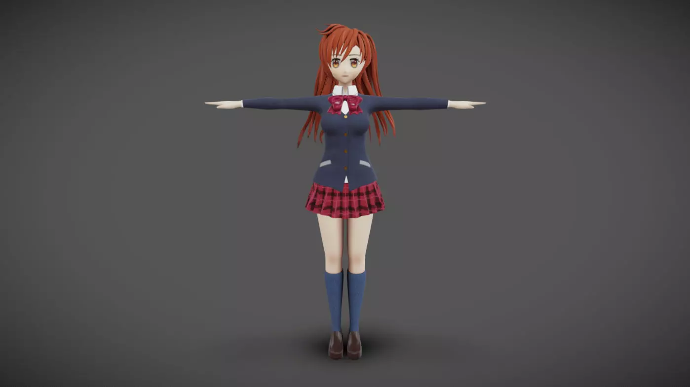 Anime Female 12 - Read Description Low-poly 3D model