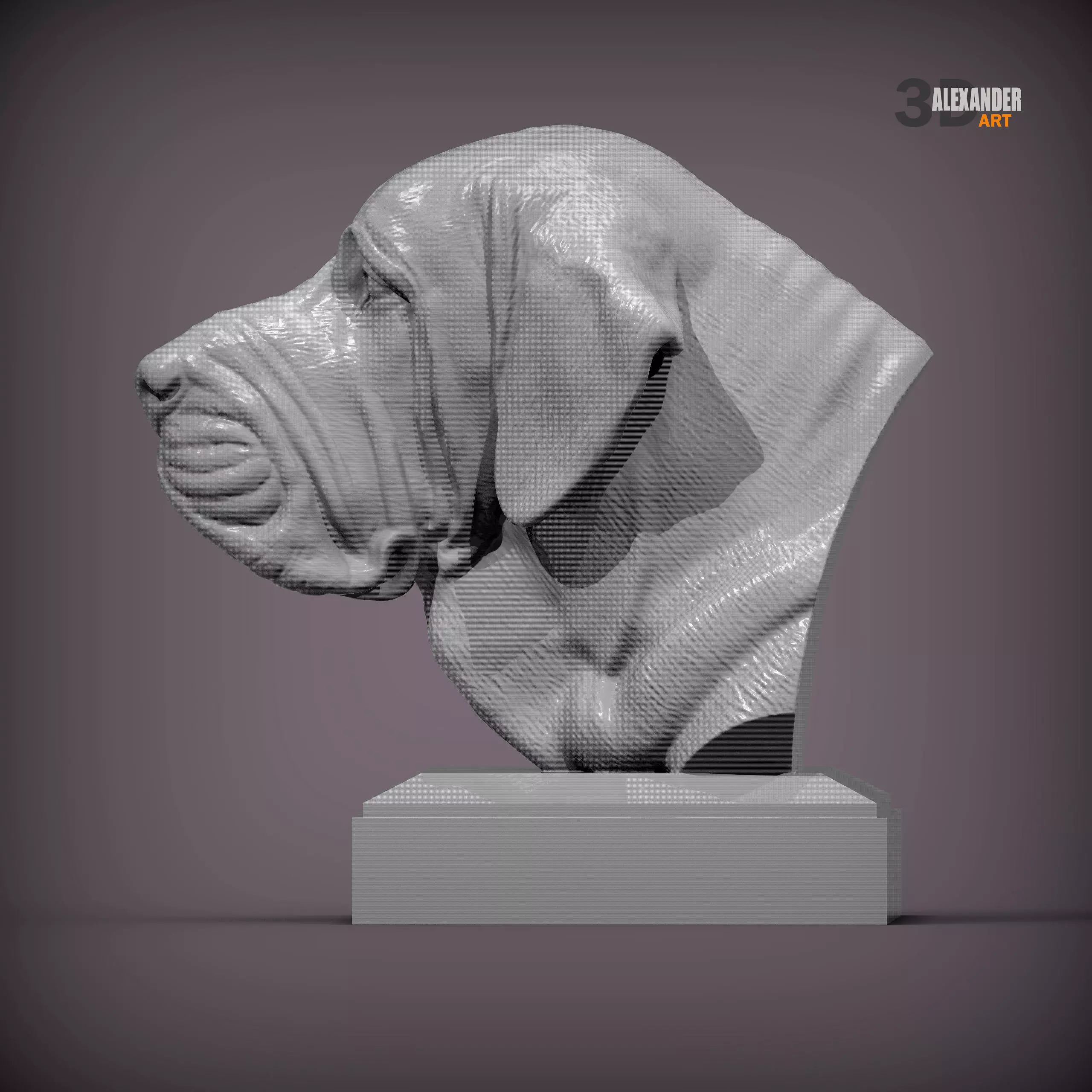 Fila Brasileiro Bust 3D print model_1