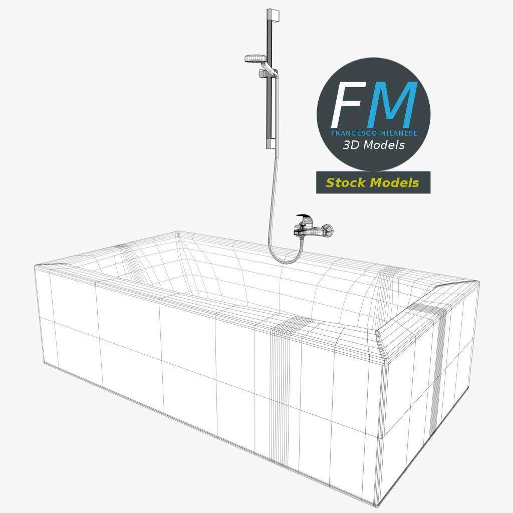 Bathtub 1 3D model_7