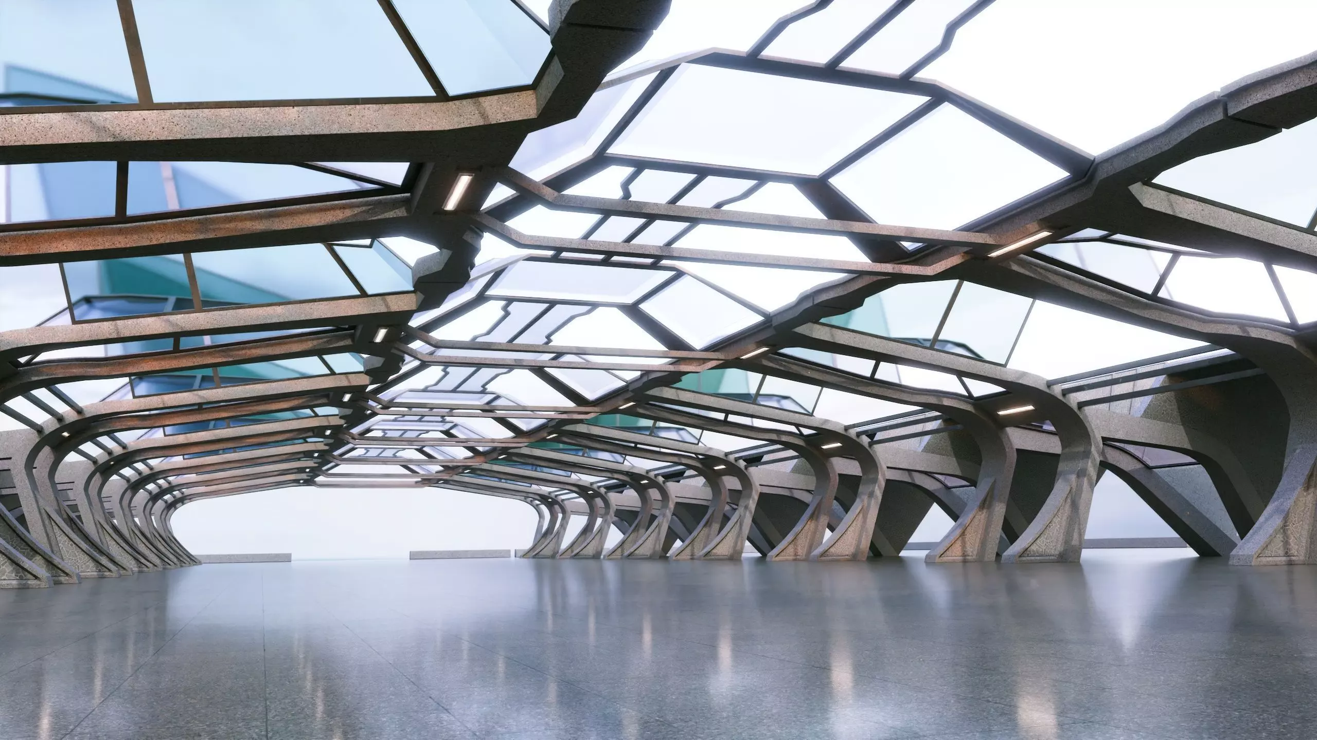 Modern Corridor Scene - Architectural Background - V1U5 3D model_13