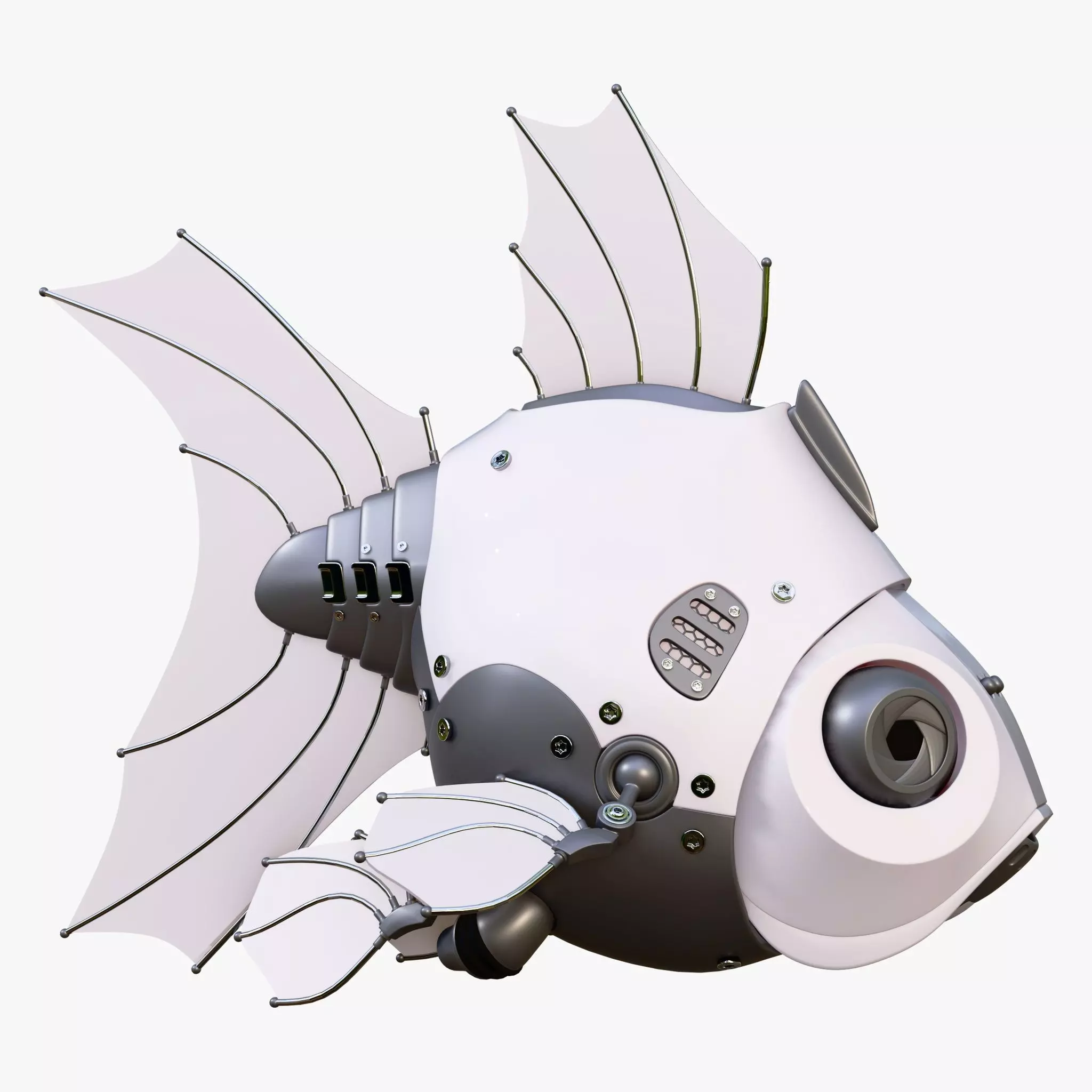 SciFi Bionic Fish Drone M1 3D model_1