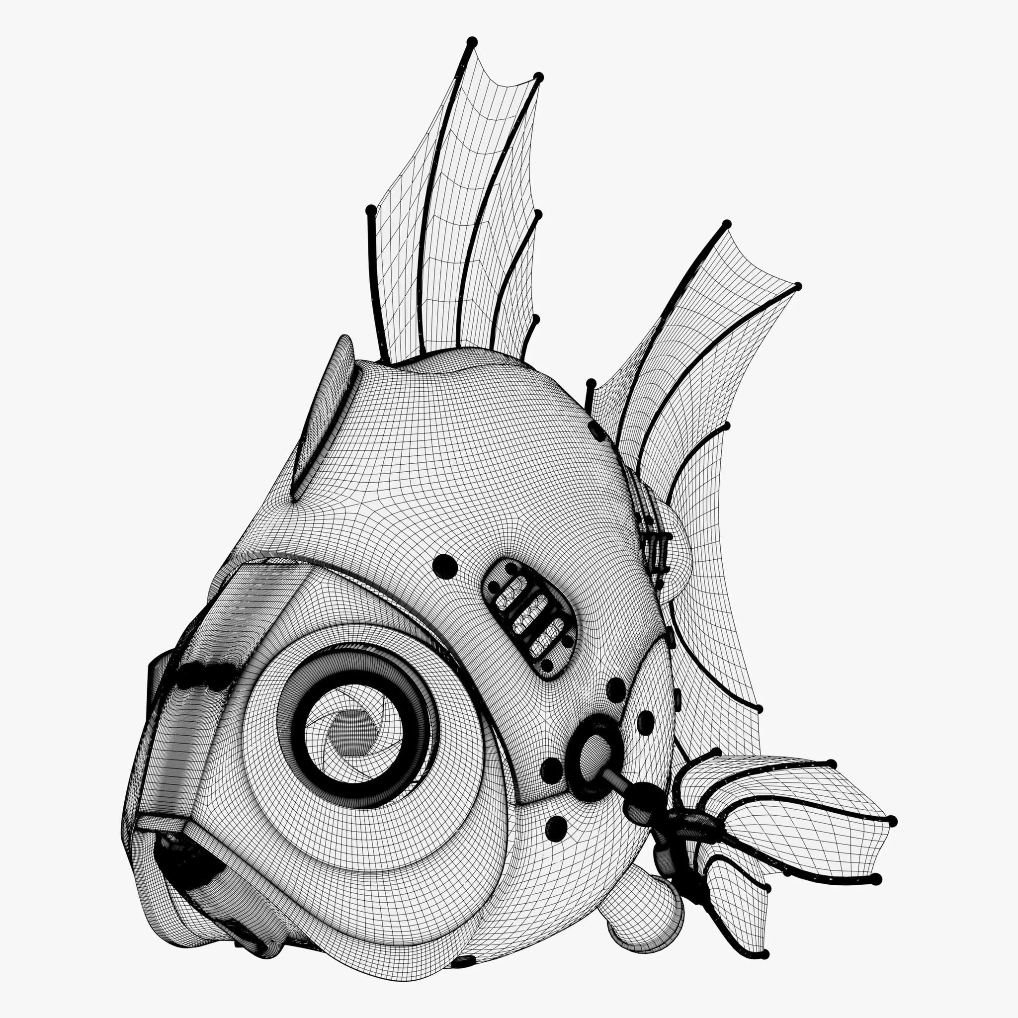 SciFi Bionic Fish Drone M1 3D model_10