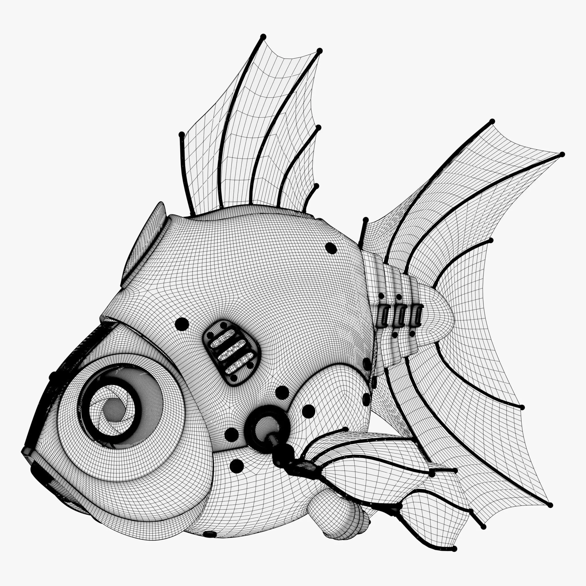 SciFi Bionic Fish Drone M1 3D model_6