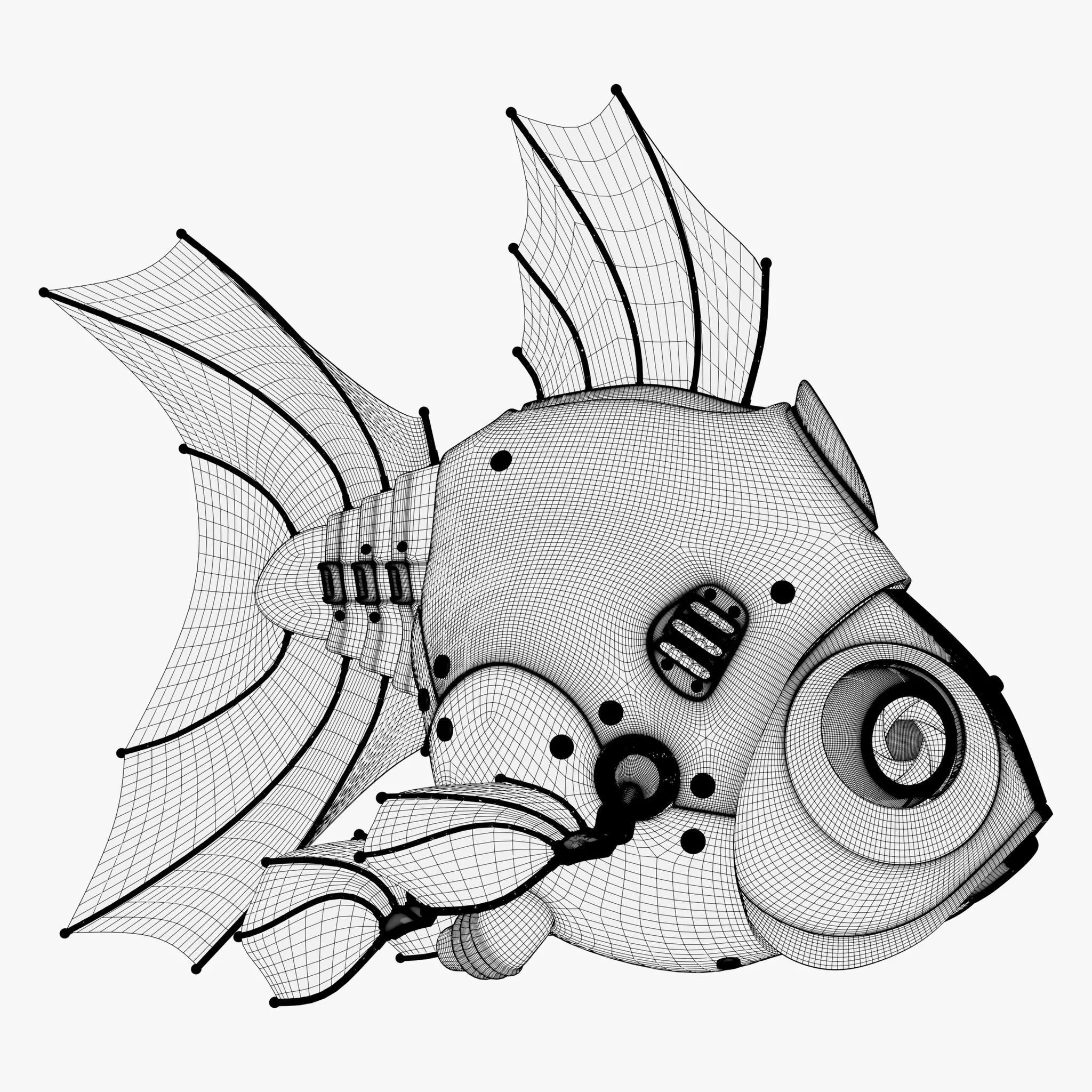 SciFi Bionic Fish Drone M1 3D model_7
