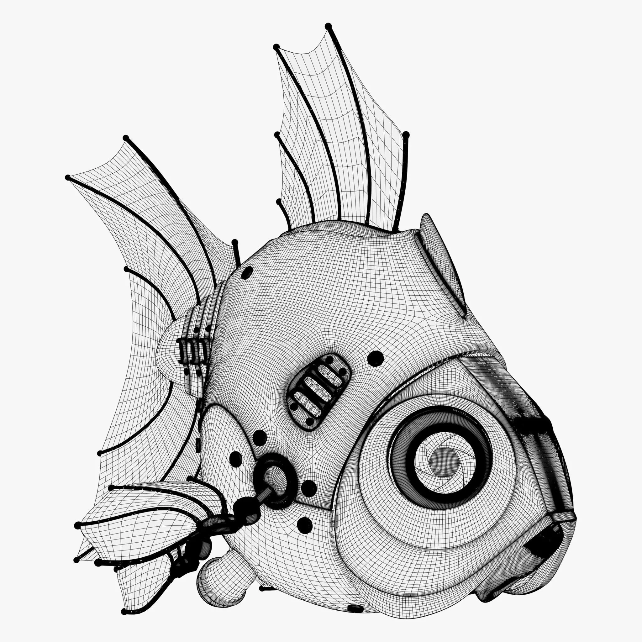 SciFi Bionic Fish Drone M1 3D model_11
