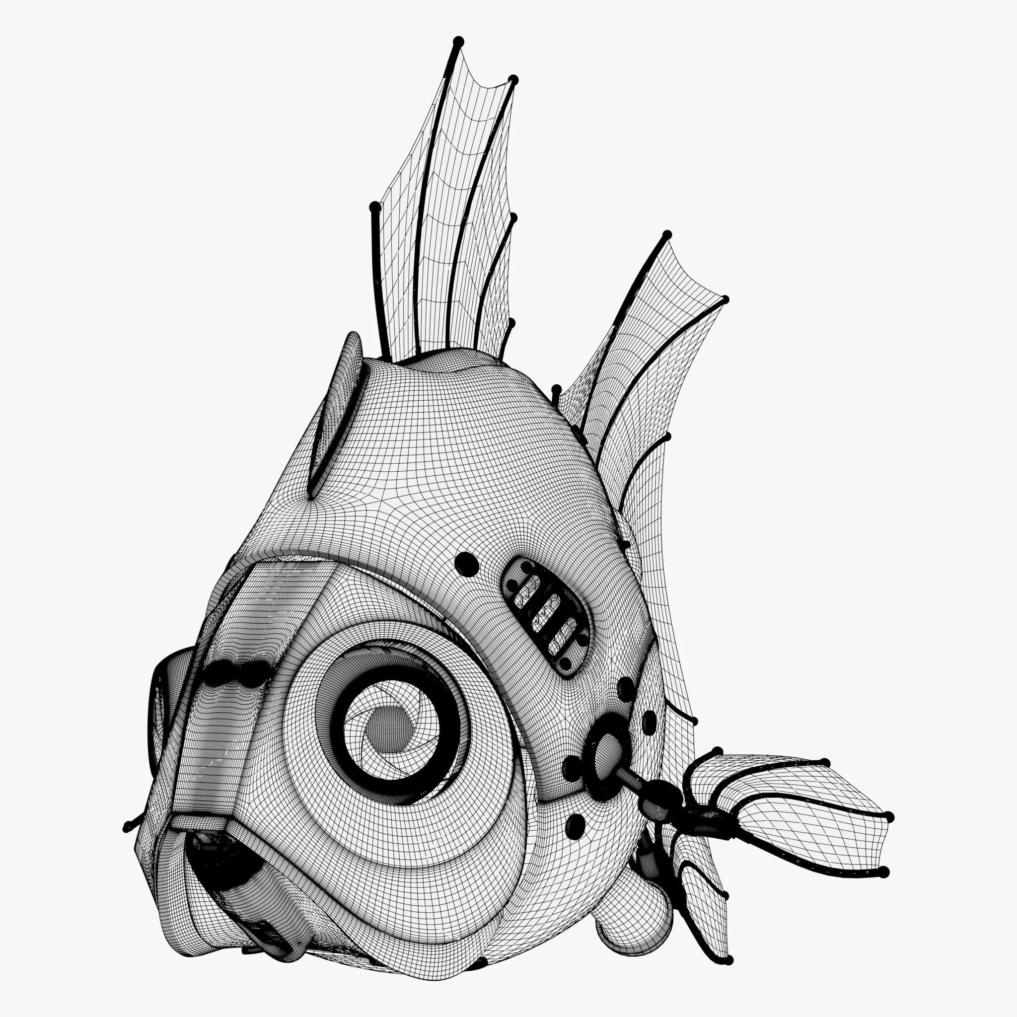 SciFi Bionic Fish Drone M1 3D model_8