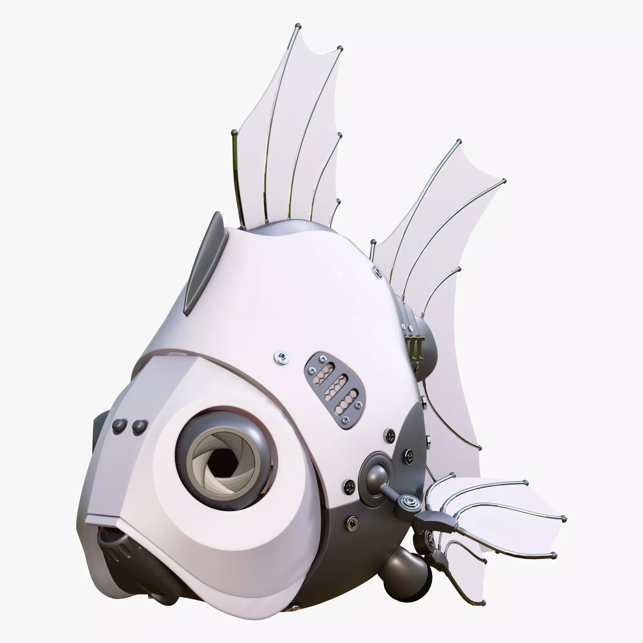 SciFi Bionic Fish Drone M1 3D model_4