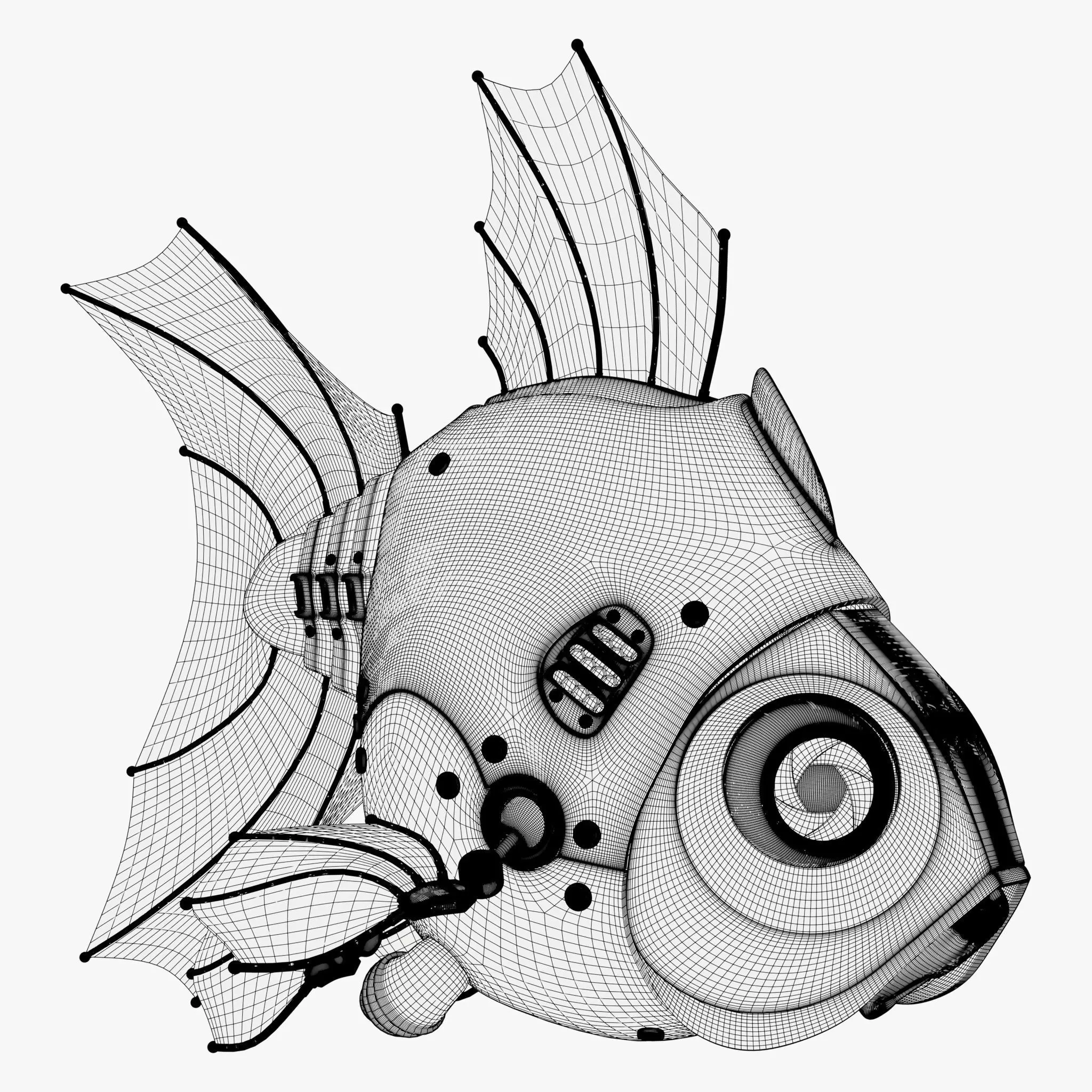 SciFi Bionic Fish Drone M1 3D model_9