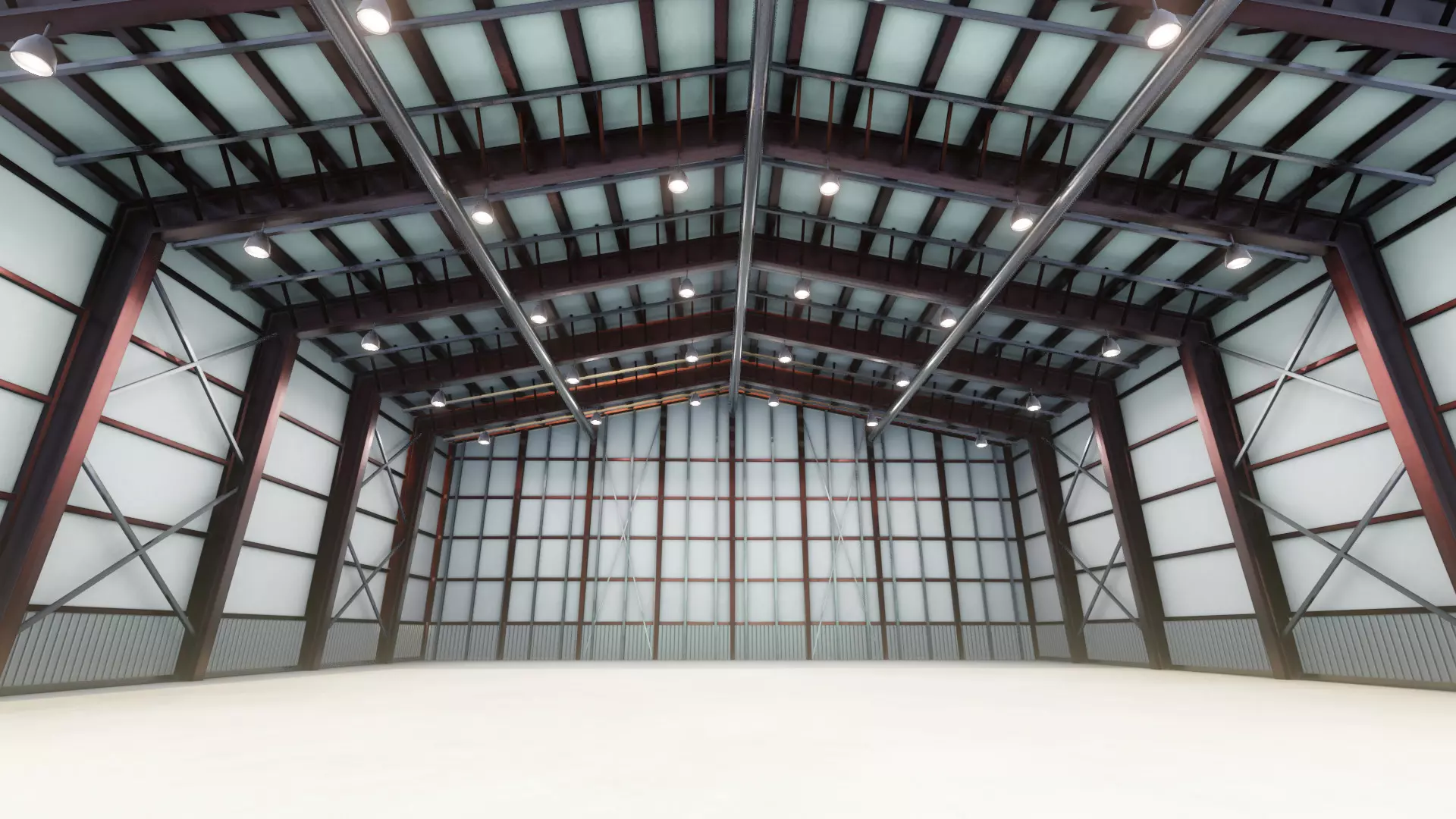 Airplane Hangar Interior Low poly 3D Model Free 3D model_2