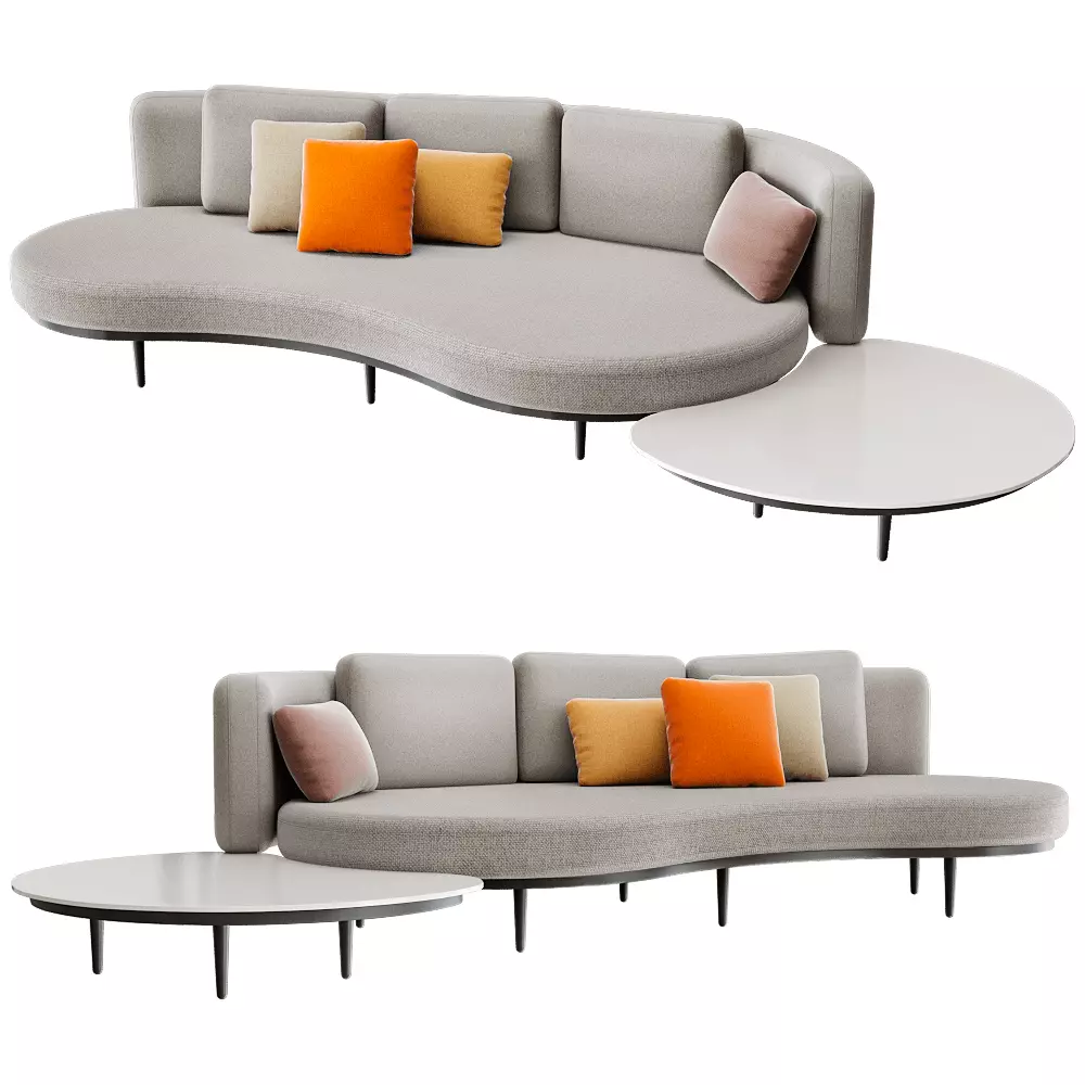 modern sofa collection Low-poly 3D model_5
