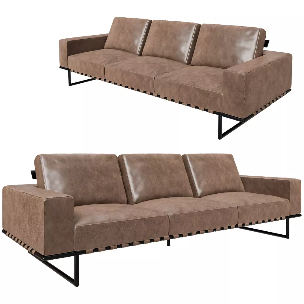 modern sofa collection Low-poly 3D model_8