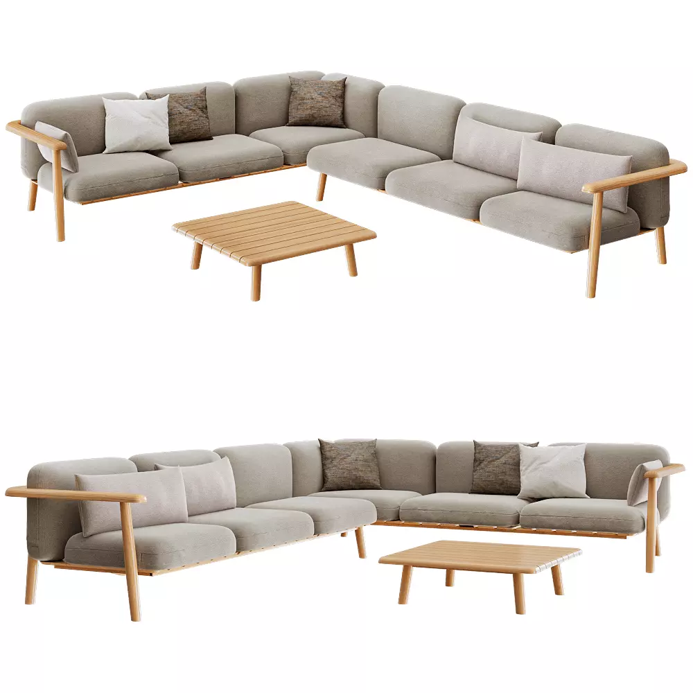 modern sofa collection Low-poly 3D model_6