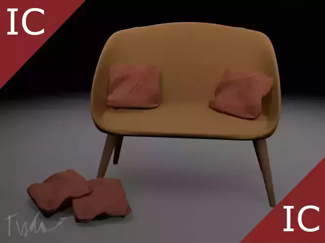 Chair Dual Love Seat With Pillows