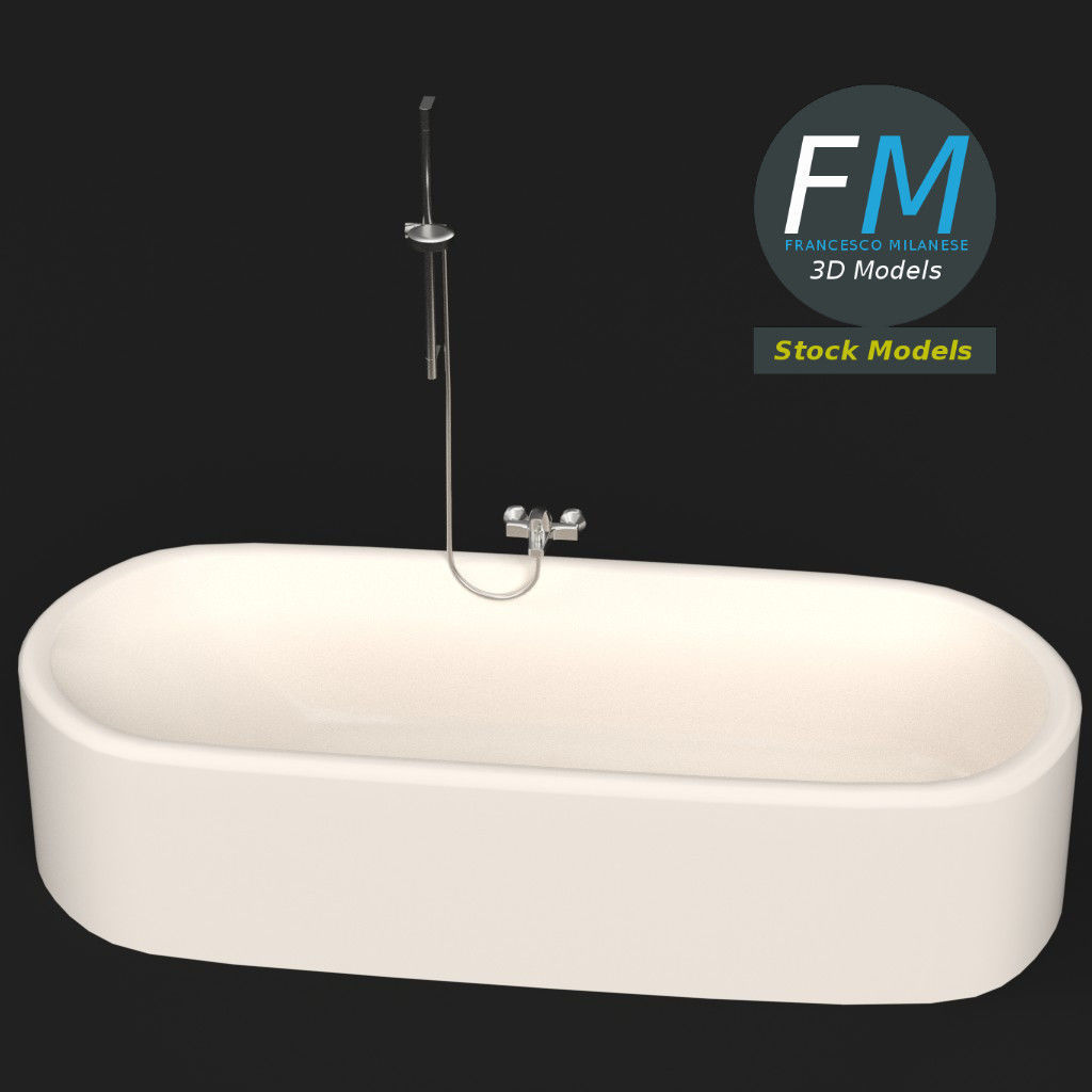 Bathtub 2 3D model_2