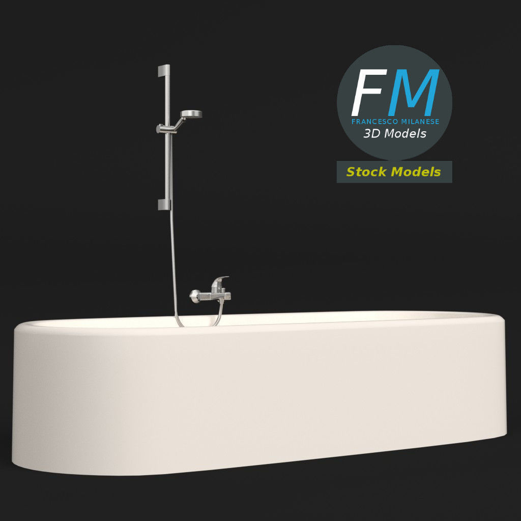 Bathtub 2 3D model_3