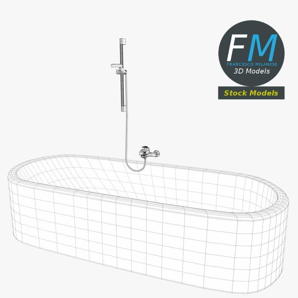Bathtub 2 3D model_7