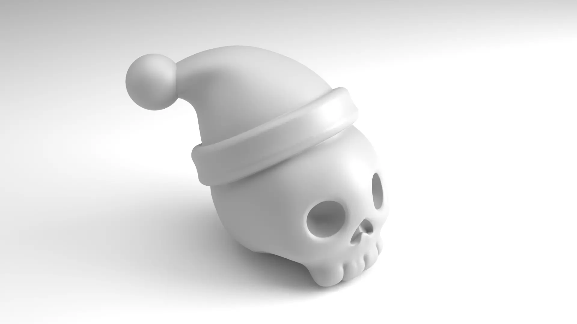 Christmas skull Figure 3D Printable Model 3D print model_1