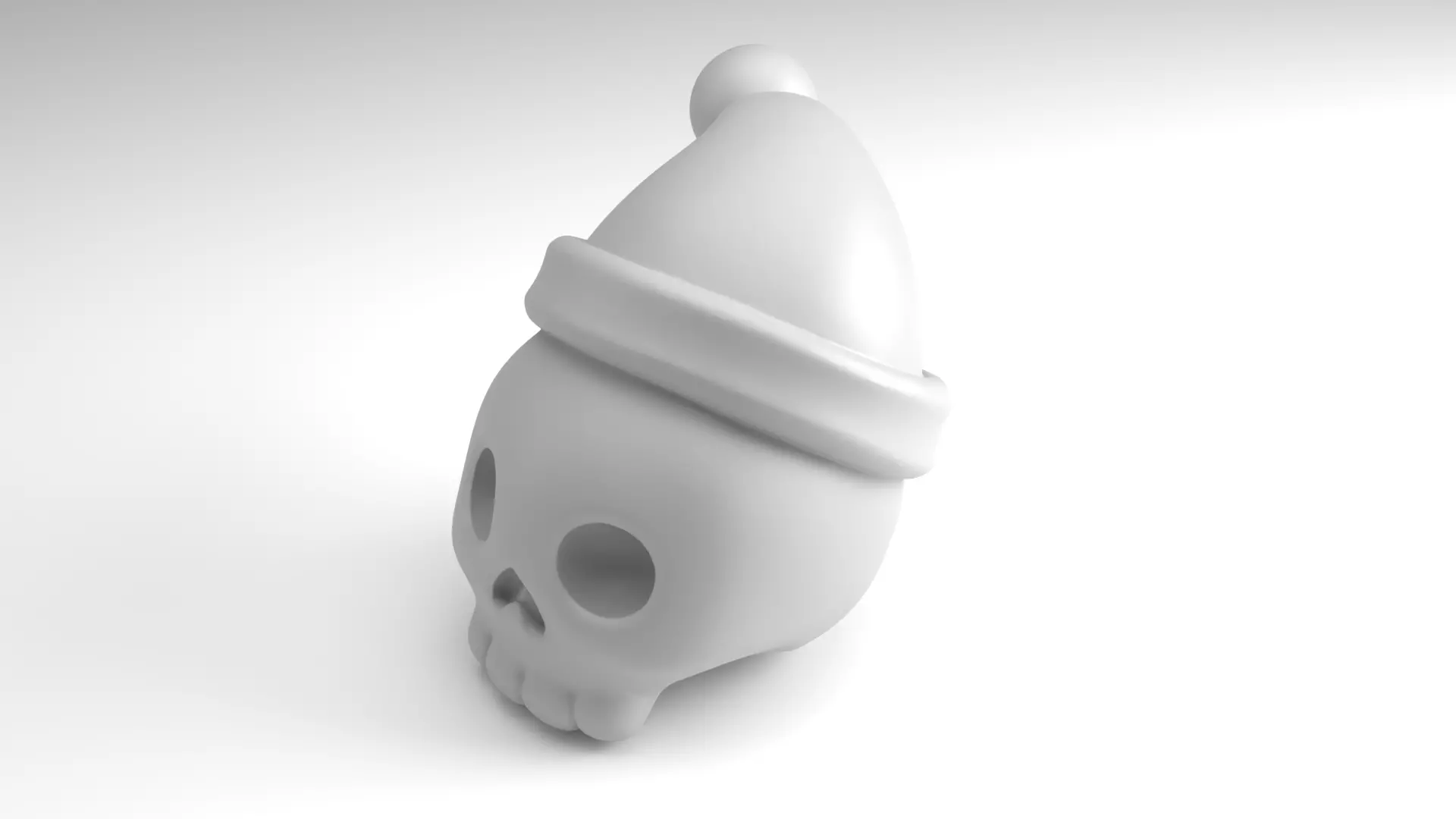 Christmas skull Figure 3D Printable Model 3D print model_7