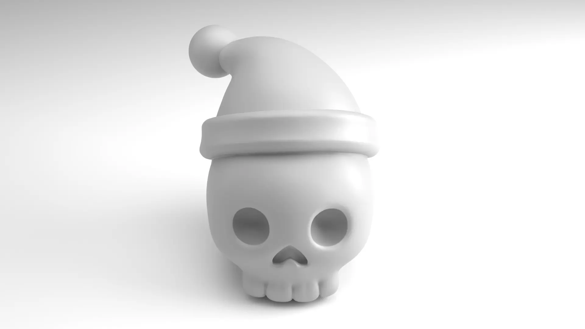 Christmas skull Figure 3D Printable Model 3D print model_0