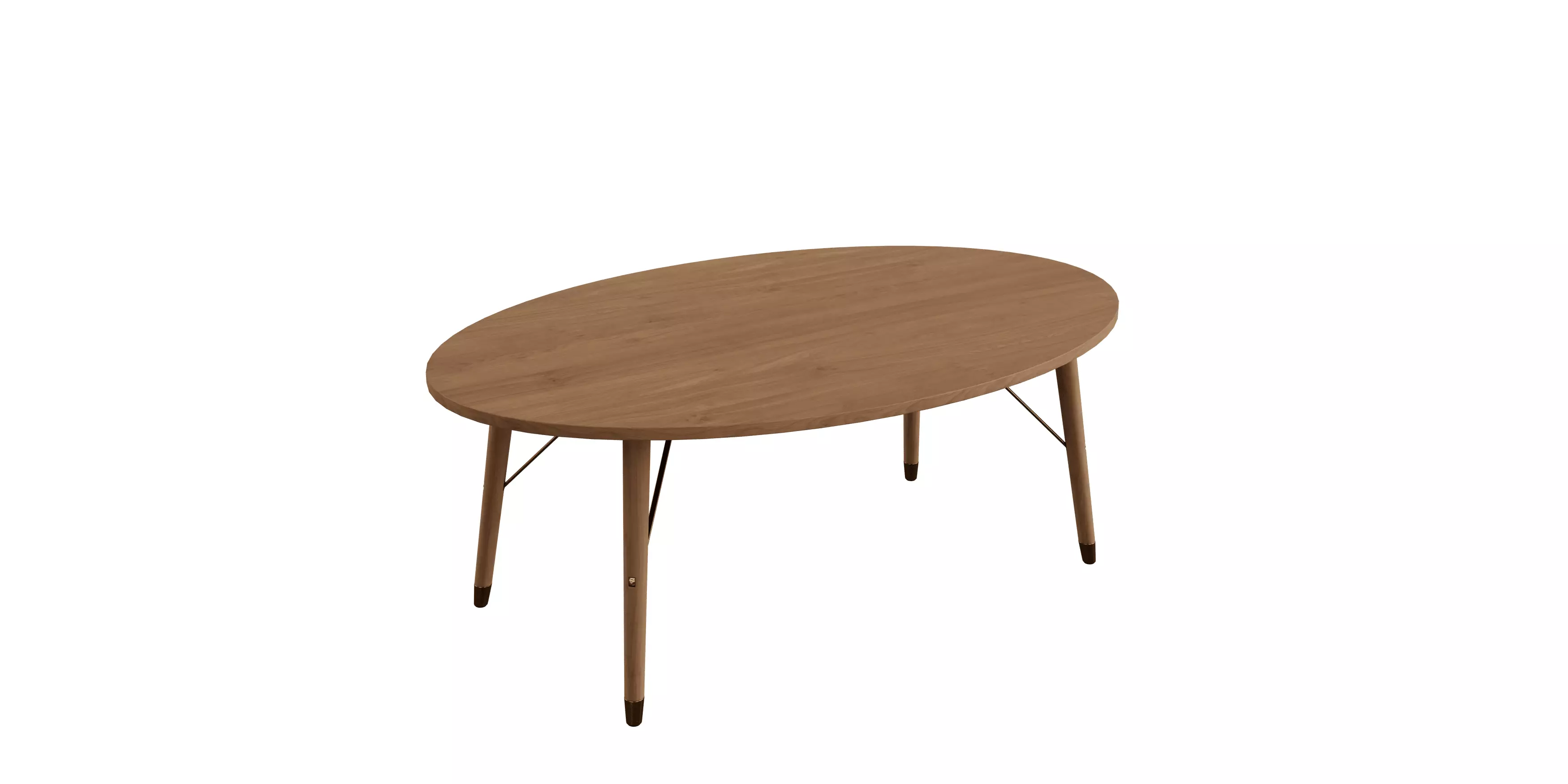 Oval Wood Coffee Table 01 Free 3D model_2