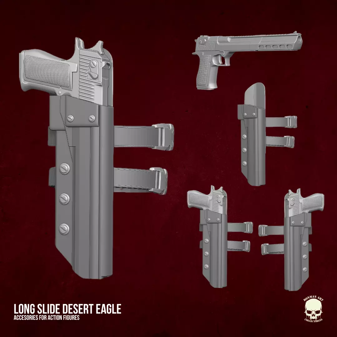 Long Slide Desert Eagle STL Files For Action Figures 3D print model
