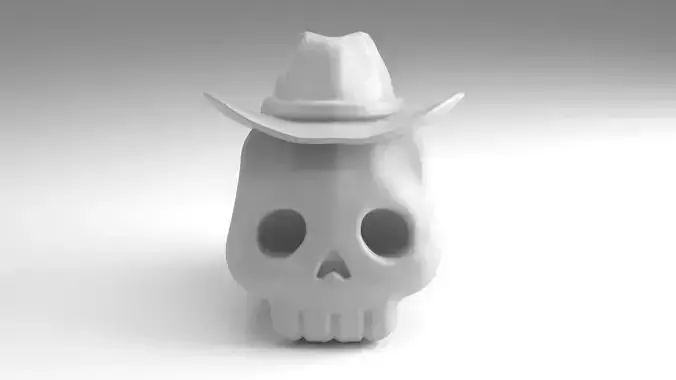 Cowboy Skull Figure  3D Printable Model