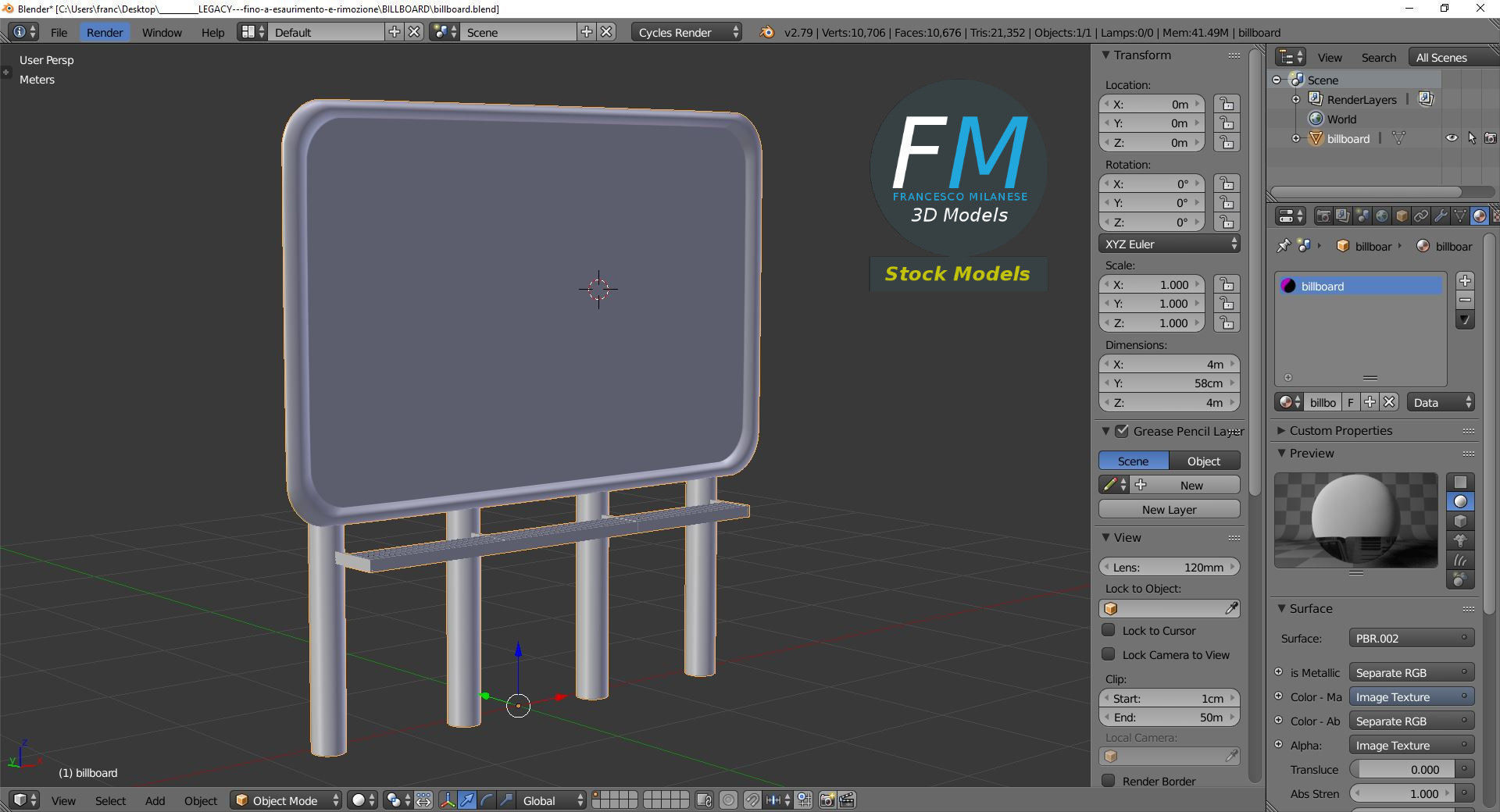 Billboard empty 3D model_9